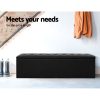 Artiss Storage Ottoman Blanket Box Linen Foot Stool Rest Chest Couch – Black