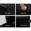 Artiss Storage Ottoman Blanket Box Linen Foot Stool Rest Chest Couch – Black