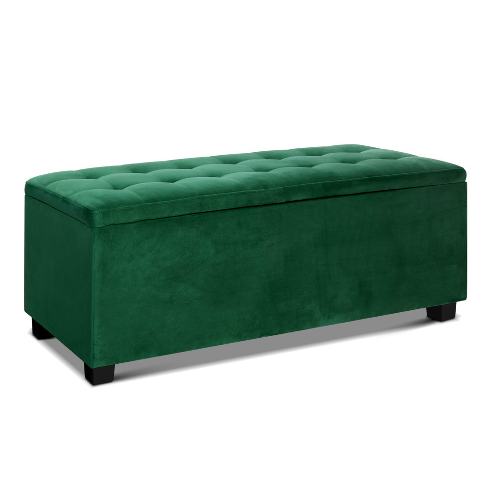 Artiss Large Fabric Storage Ottoman – Green
