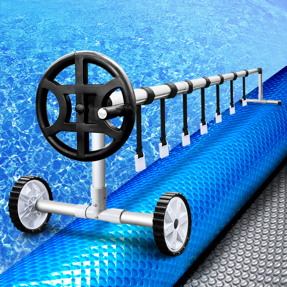 Aquabuddy Solar Swimming Pool Cover Roller Wheel Blanket Adjustable – 10×4 m