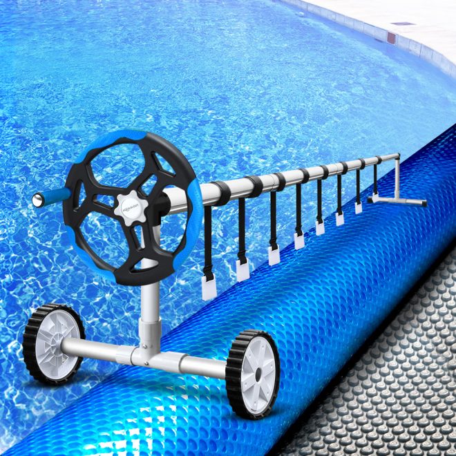 Aquabuddy 10.5×4.2m Solar Swimming Pool Cover Roller Blanket Bubble Heater