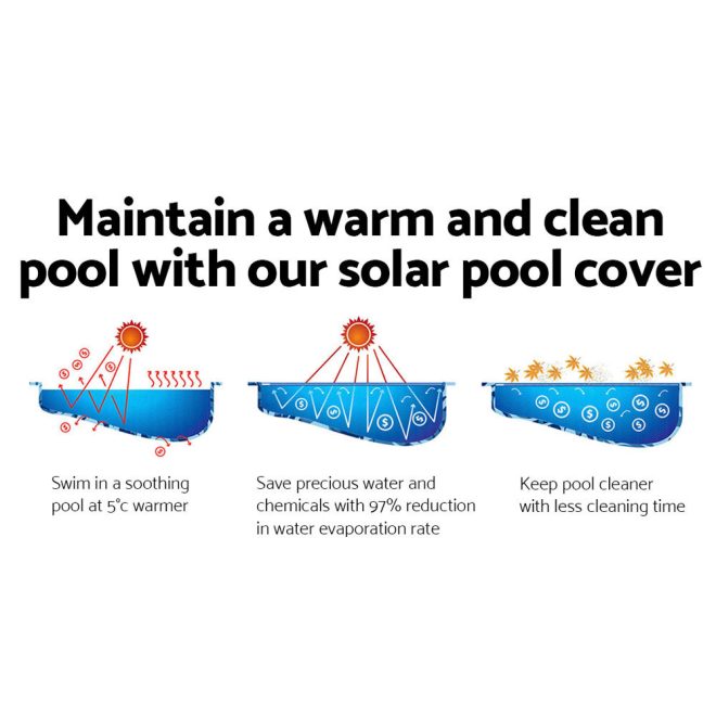 Aquabuddy Solar Swimming Pool Cover – 11×4.8 m, Blue