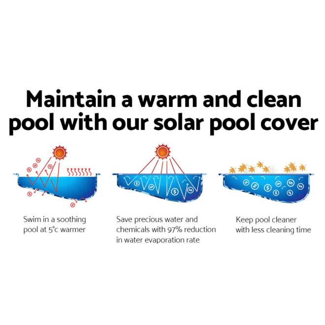 Aquabuddy Solar Swimming Pool Cover – 8×4.2 m, Blue