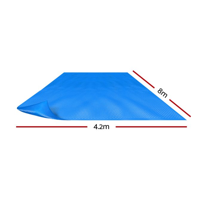 Aquabuddy Solar Swimming Pool Cover 400 Micron Outdoor Bubble Blanket – 8×4.2 m, Blue
