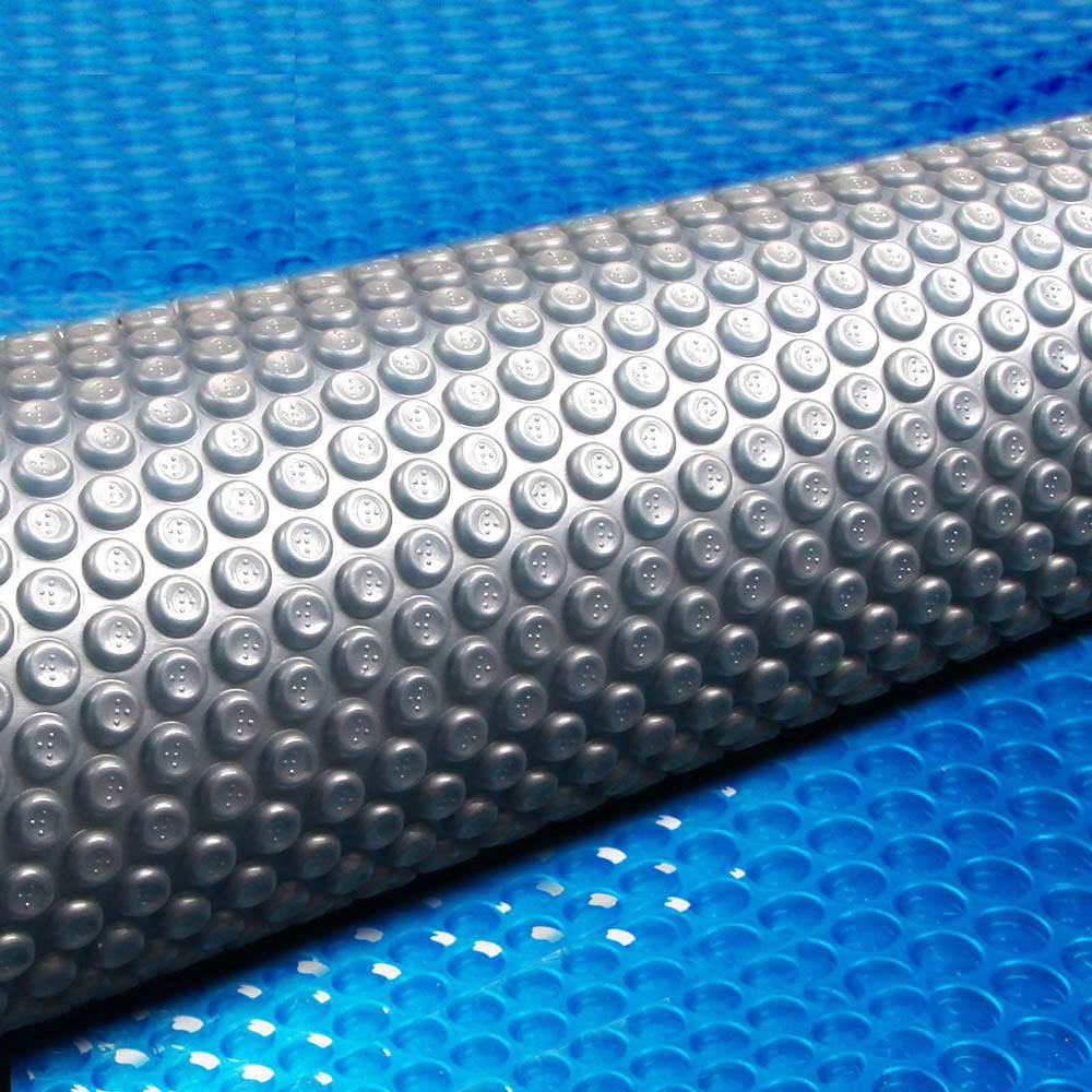 Aquabuddy Solar Swimming Pool Cover 400 Micron Outdoor Bubble Blanket – 9.5×5 m, Blue and Grey