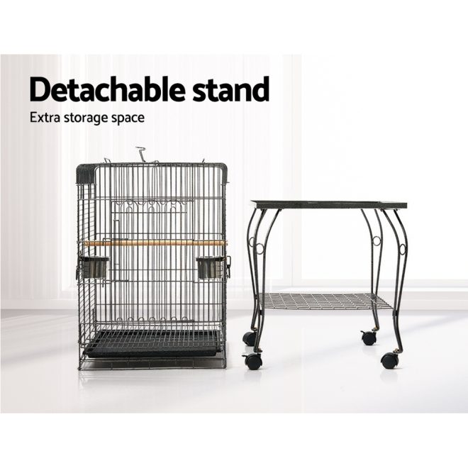 i.Pet Large Bird Cage with Perch – Black – Type 2