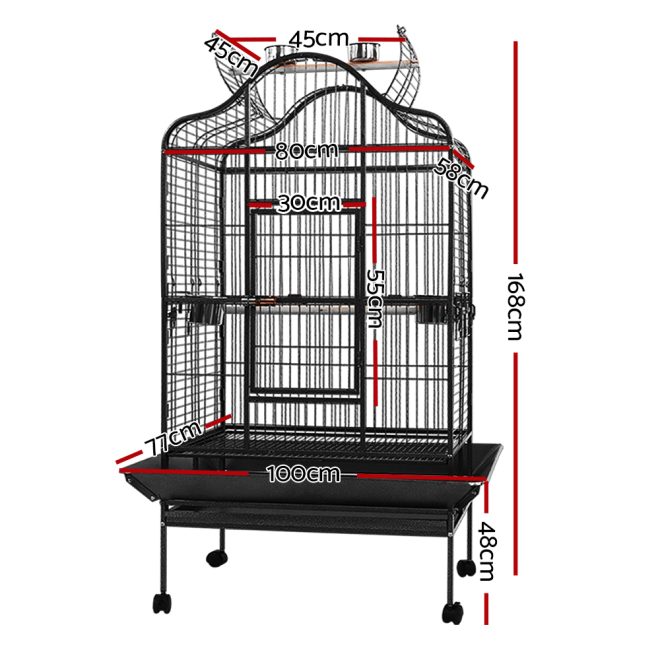 i.Pet Bird Cage Pet Cages Aviary Large Travel Stand Budgie Parrot Toys – Type 1 – 168 cm