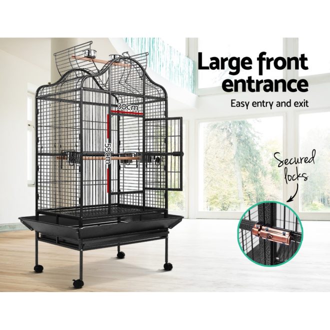 i.Pet Bird Cage Pet Cages Aviary Large Travel Stand Budgie Parrot Toys – Type 1 – 168 cm
