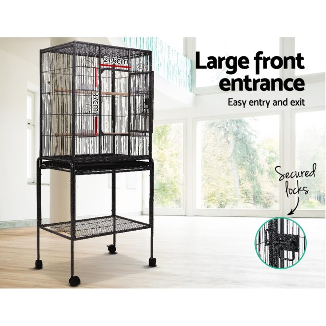 i.Pet Bird Cage Pet Cages Aviary Large Travel Stand Budgie Parrot Toys – Type 3 – 144 cm