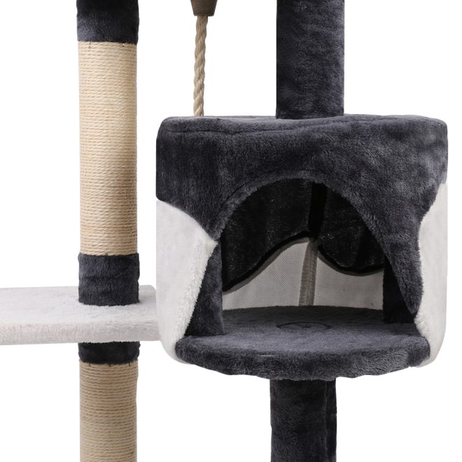 Cat Tree 112cm Trees Scratching Post Scratcher Tower Condo House Furniture Wood