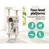 i.Pet Cat Tree 134cm Trees Scratching Post Scratcher Tower Condo House Furniture Wood – Beige