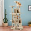 i.Pet Cat Tree 180cm Trees Scratching Post Scratcher Tower Condo House Furniture Wood – Beige