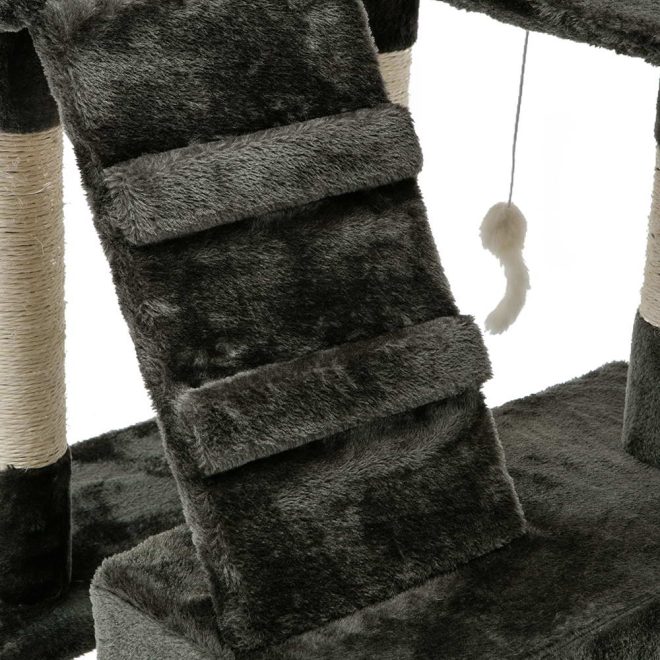 i.Pet Cat Tree 180cm Trees Scratching Post Scratcher Tower Condo House Furniture Wood – Grey