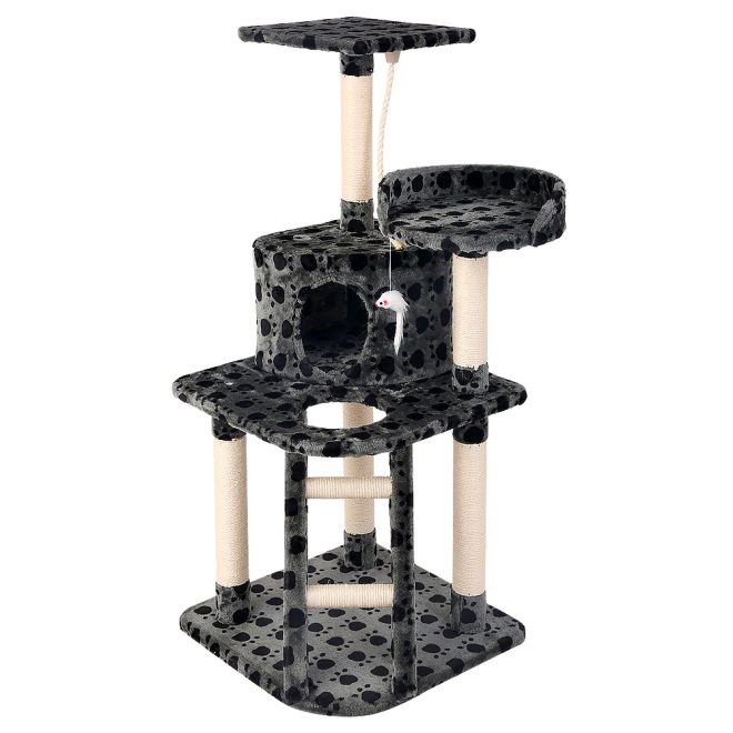 Cat Tree 120cm Trees Scratching Post Scratcher Tower Condo House Furniture Wood 120cm