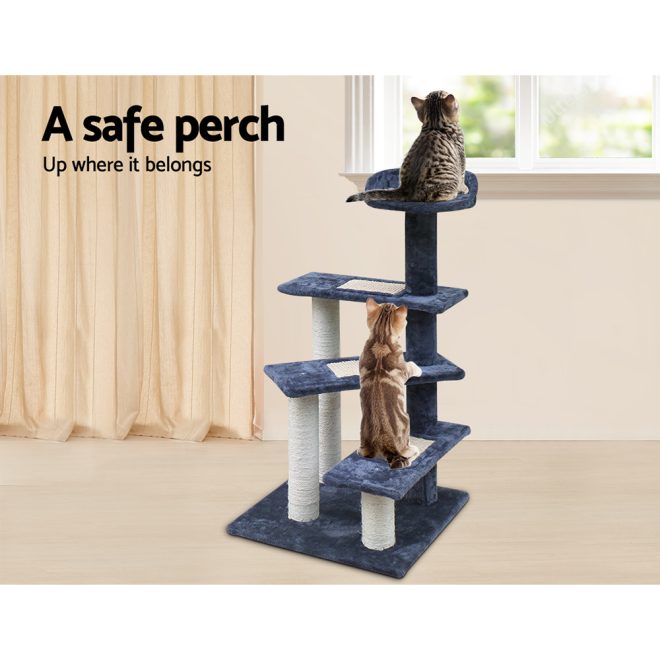 Cat Tree 100cm Trees Scratching Post Scratcher Tower Condo House Furniture Wood Steps