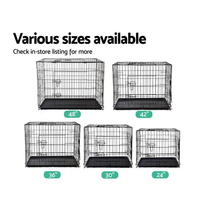 i.Pet Dog Cage Pet Cage – Black – 24 inch