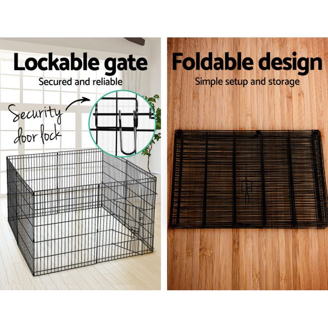 i.Pet Pet Dog Playpen 8 Panel Puppy Exercise Cage Enclosure Fence