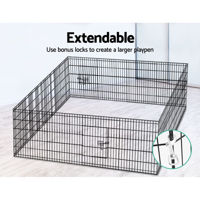 i.Pet Pet Dog Playpen 8 Panel Puppy Exercise Cage Enclosure Fence