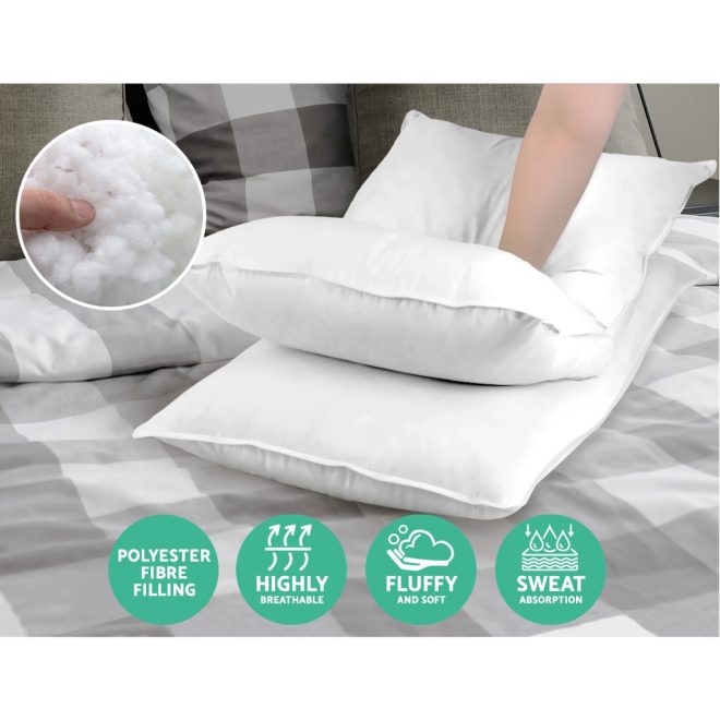 Giselle Bedding Set of 4 Medium & Firm Cotton Pillows – SINGLE