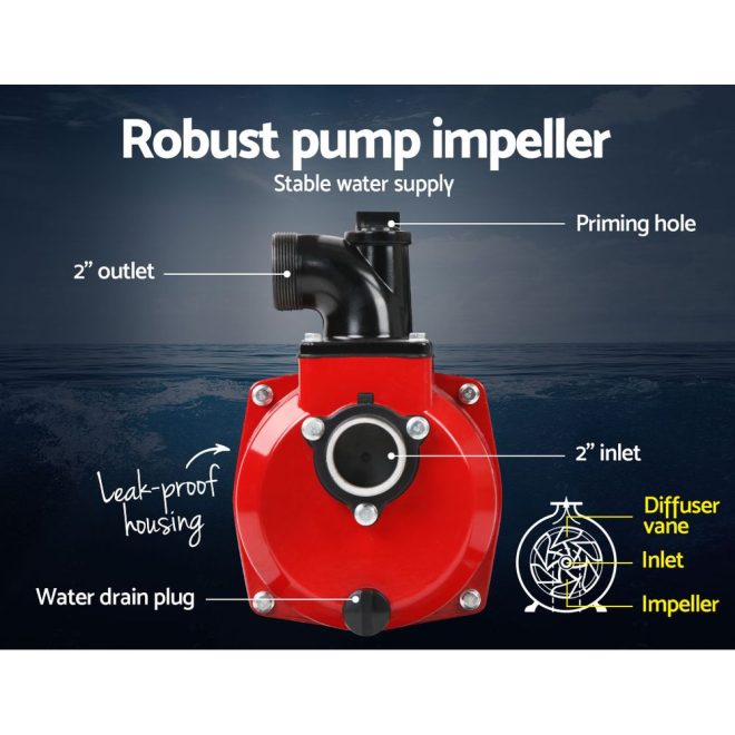 Giantz High Flow Water Pump – Black & Red – 30 M Lift