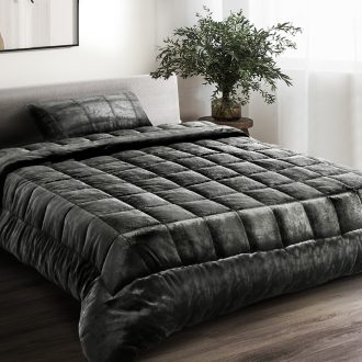 Bedding Faux Mink Quilt Charcoal