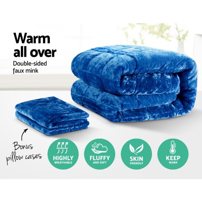 Giselle Bedding Faux Mink Quilt Teal – QUEEN