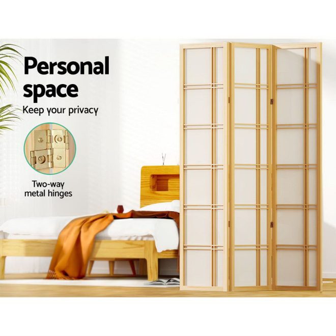 Room Divider Screen Privacy Wood Dividers Stand Nova – Natural, 3 Panel