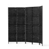 Artiss Room Divider Screen Privacy Timber Foldable Dividers Stand – Black, 4 Panel