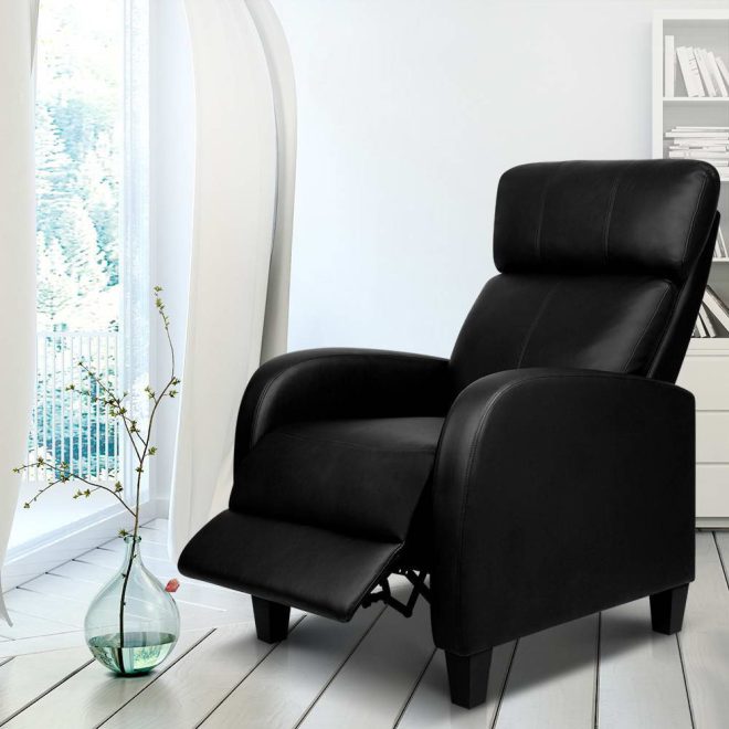 Artiss PU Leather Reclining Armchair – Black
