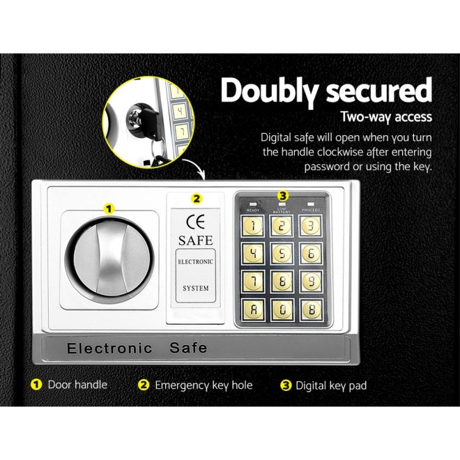 UL-TECH Electronic Safe Digital Security Box – 38x30x30 cm