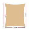 Instahut Sun Shade Sail Cloth Shadecloth Rectangle Canopy 280gsm – 2.5×3 m, Sand Beige