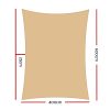 Instahut Sun Shade Sail Cloth Shadecloth Rectangle Canopy 280gsm – 4×6 m, Sand Beige