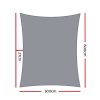 Instahut Sun Shade Sail Cloth Shadecloth Rectangle Canopy 280gsm – 5×6 m, Grey