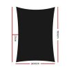 Instahut Sun Shade Sail Cloth Shadecloth Rectangle Canopy 280gsm – 5×7 m, Black