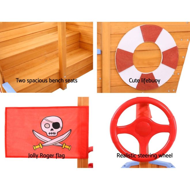Keezi Boat Sand Pit – With Canopy