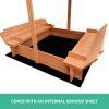 Wooden Outdoor Sand Box Set Sand Pit- Natural Wood