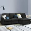 Artiss Sofa Lounge Set Modular Chaise Chair Suite Couch Dark Grey – 4 Seater