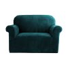 Artiss Velvet Sofa Cover Plush Couch Cover Lounge Slipcover – Agate Green, 1 Seater
