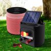 Giantz Electric Fence Energiser Solar Powered Energizer Charger + Tape – 1200M-3KM