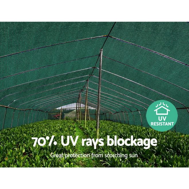 Instahut 70% Sun Shade Cloth Shadecloth Sail Roll Mesh Outdoor 175gsm – 1.83×30 m, Green
