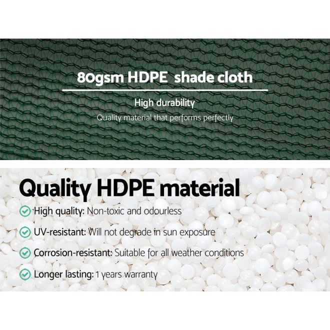 Instahut 30% UV Shade Cloth Shadecloth Sail Garden Mesh Roll Outdoor – 3.66×20 m, Green