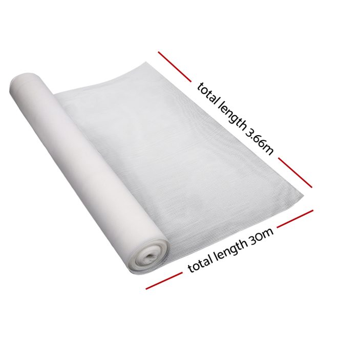 Instahut Shade Sail Cloth – 3.66×30 m, White