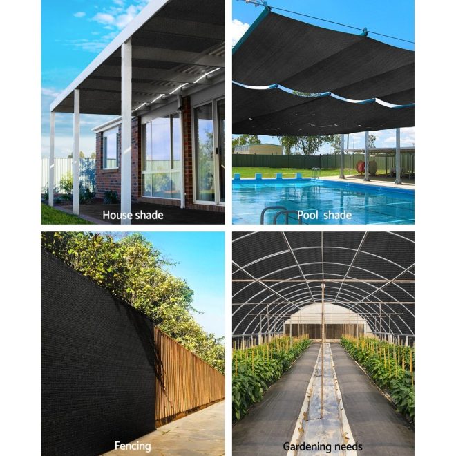 Instahut 30% UV Shade Cloth Shadecloth Sail Garden Mesh Roll Outdoor – 3.66×30 m, Black