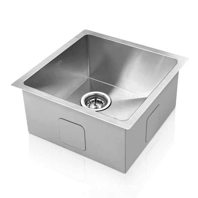 Cefito Stainless Steel Kitchen Sink Under/Top/Flush Mount Silver – 44x44x20.5 cm