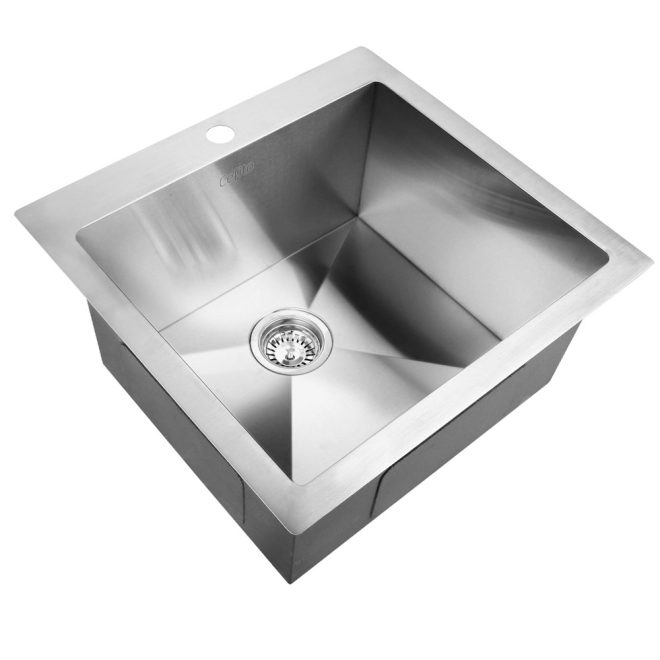 Cefito Stainless Steel Kitchen Sink Under/Top/Flush Mount Silver – 53x50x22 cm