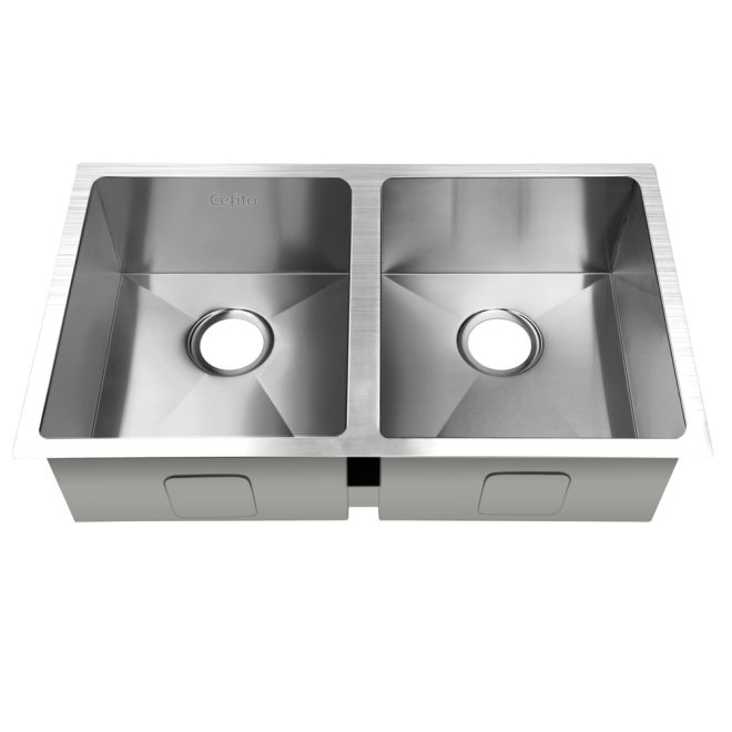 Cefito Homemade Kitchen Sink Stainless Steel Sink – 77x45x20.5 cm