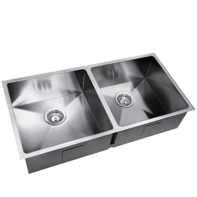 Cefito Homemade Kitchen Sink Stainless Steel Sink – 86.5x44x20.5 cm