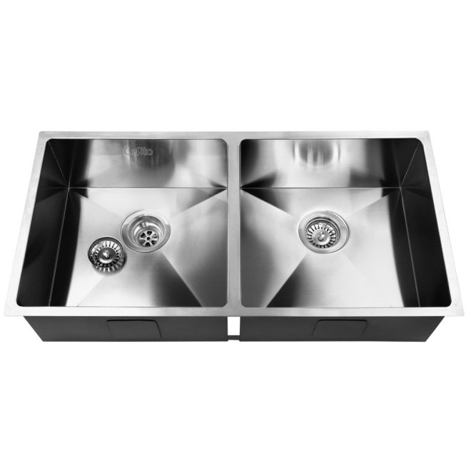 Cefito Homemade Kitchen Sink Stainless Steel Sink – 86.5x44x20.5 cm