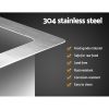 Cefito Stainless Steel Kitchen Sink Under/Top/Flush Mount Silver – 87x45x20.5 cm