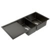 Cefito Stainless Steel Kitchen Sink Under/Top/Flush Mount Black – 100x45x20.5 cm